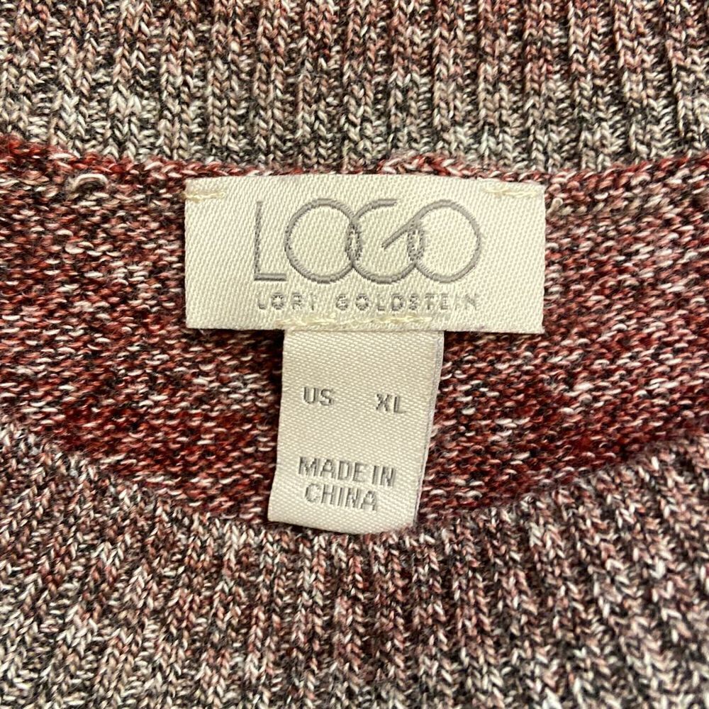 LOGO by Lori Goldstein Burgundy & Gray Marled Sweater XL - Picture 4 of 5
